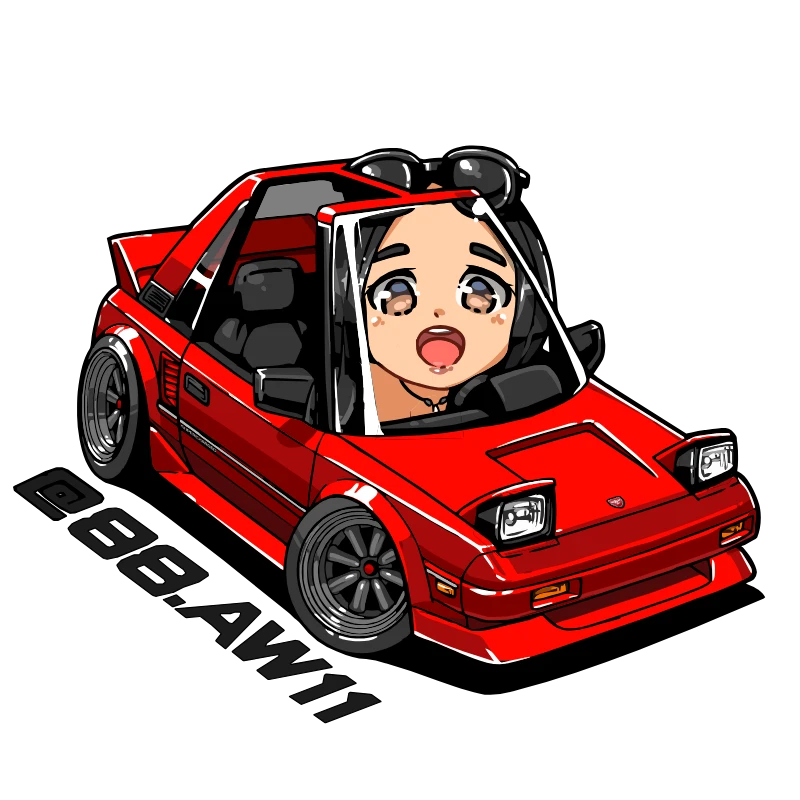 chibi girl in red AW11 MR2